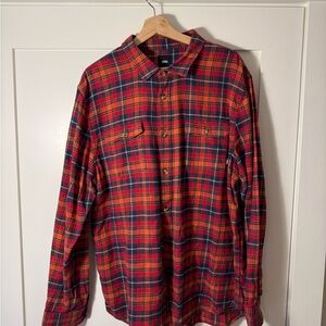 Vans Men's Red and Blue Plaid Shirt